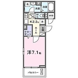 アミーゴ1 1Kの間取図画像