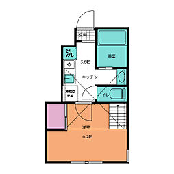 メゾン・フルール町田 1階1Kの間取り