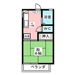 第3足立ハイツ 1Kの間取図画像