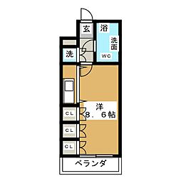 nest ワンルームの間取図画像