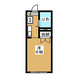 ハポネス・U ワンルームの間取図画像