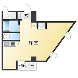 キタノハウス ワンルームの間取図画像