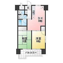 グレース大蔵 2DKの間取図画像