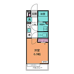 リブリ・EDEN相模原 1Kの間取図画像