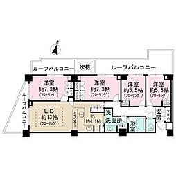 アデニウム玉川学園 4LDKの間取図画像