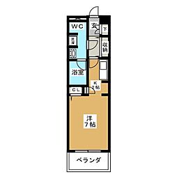 グラディート町田 ワンルームの間取図画像