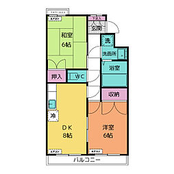 グリーンヴィラ 2DKの間取図画像