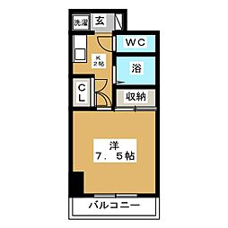 リシェール町田 1Kの間取図画像