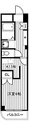 クロスローズ氷川 1Kの間取図画像