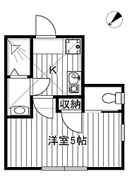 ライブリー平和台 1Kの間取図画像