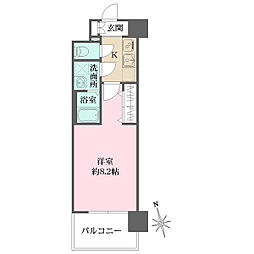 リヴェント玉造 1Kの間取図画像