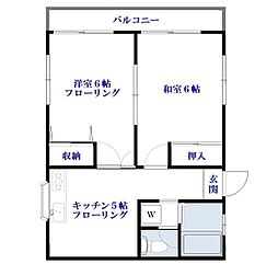 ベルメゾン 2Kの間取図画像