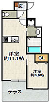 arbre fuille(アルブルフィーユ) 101 ｜ 兵庫県宝塚市野上1丁目（賃貸アパート1LDK・1階・34.66㎡） その2