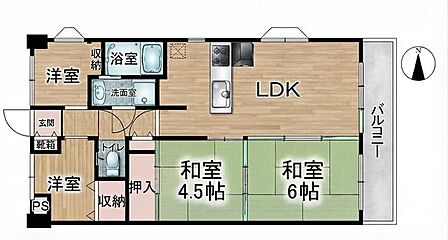 4LDK 和室は10.5帖の大空間としても使えます。