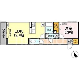セレスティア鷺宮II 1LDKの間取図画像