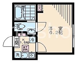 Paddock府中本町 1Kの間取図画像