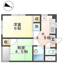 コーポエム 2Kの間取図画像