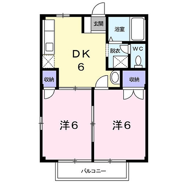 グリーンビラ桜 202｜三重県四日市市桜町(賃貸アパート2DK・2階・40.04㎡)の写真 その2