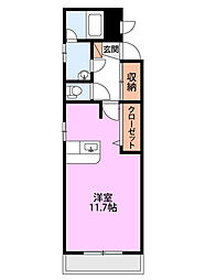 マンションウィッシュ ワンルームの間取図画像