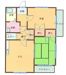 リビエ川崎 2DKの間取図画像