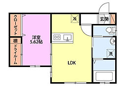 レスペランス2号館 1LDKの間取図画像