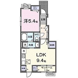 カメリアガーデン 1LDKの間取図画像
