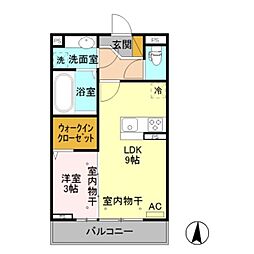 アンジュール・オッツ 1LDKの間取図画像