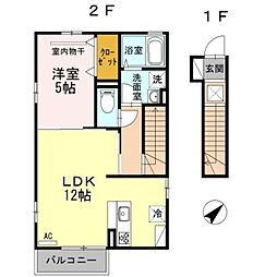 クランベリー 1LDKの間取図画像