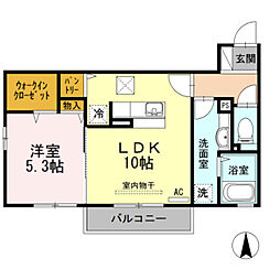 カルム 1LDKの間取図画像