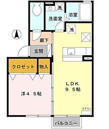 アムール 1LDKの間取図画像