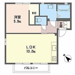 ハイツシービー1 1LDKの間取図画像