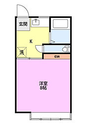 ファーストハイツA 1Kの間取図画像