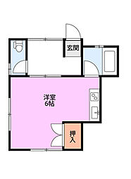 コーポラス栄 ワンルームの間取図画像