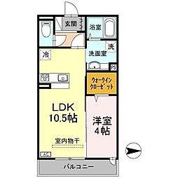 ラルジュ 1LDKの間取図画像