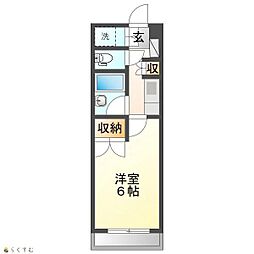 日興パレス長岡 1Kの間取図画像