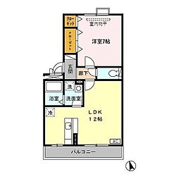 エスタシオン 1LDKの間取図画像