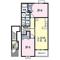 ヴィラグレイスフル1 2LDKの間取図画像