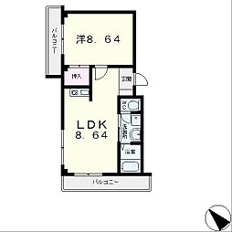 JR東海道・山陽本線 守山駅 バス10分 河西ニュータウン下車 徒歩2分の賃貸マンション 2階1LDKの間取り