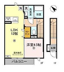 EspritV（エスプリサンク） 2階1LDKの間取り