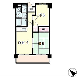 ニシムラエコノム野洲 2DKの間取図画像