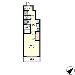 ウエストビレッジ 1Kの間取図画像