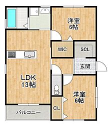 J Bloom 2LDKの間取図画像