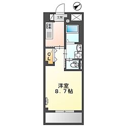 オリーブ 1Kの間取図画像