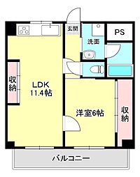 リヴァク栗東 1LDKの間取図画像
