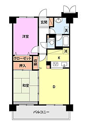ウエストコート愛宕 2LDKの間取図画像