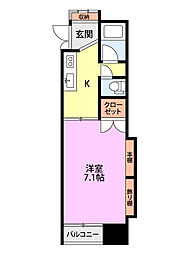エステート旭町 1Kの間取図画像