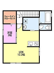 プラタナス旭町 1LDKの間取図画像
