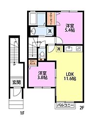 ハイムメロディー 2LDKの間取図画像