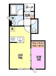 CIEL TERAO 1LDKの間取図画像