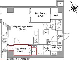 コンフォリア・リヴ平井ＭＵＴＩＯ 1階2LDKの間取り